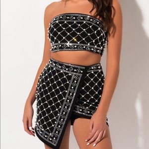 Akira Made It This Far pearl tube top XS